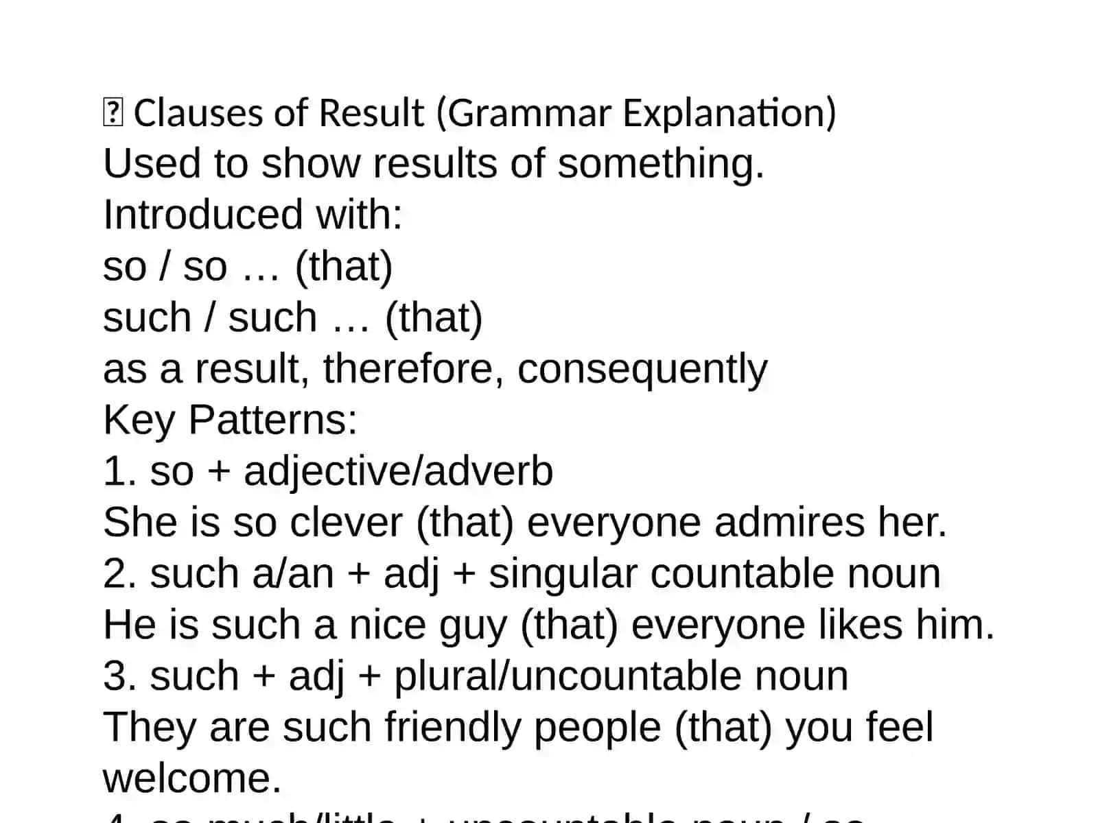Clauses of Result (Grammar Explanation) 3