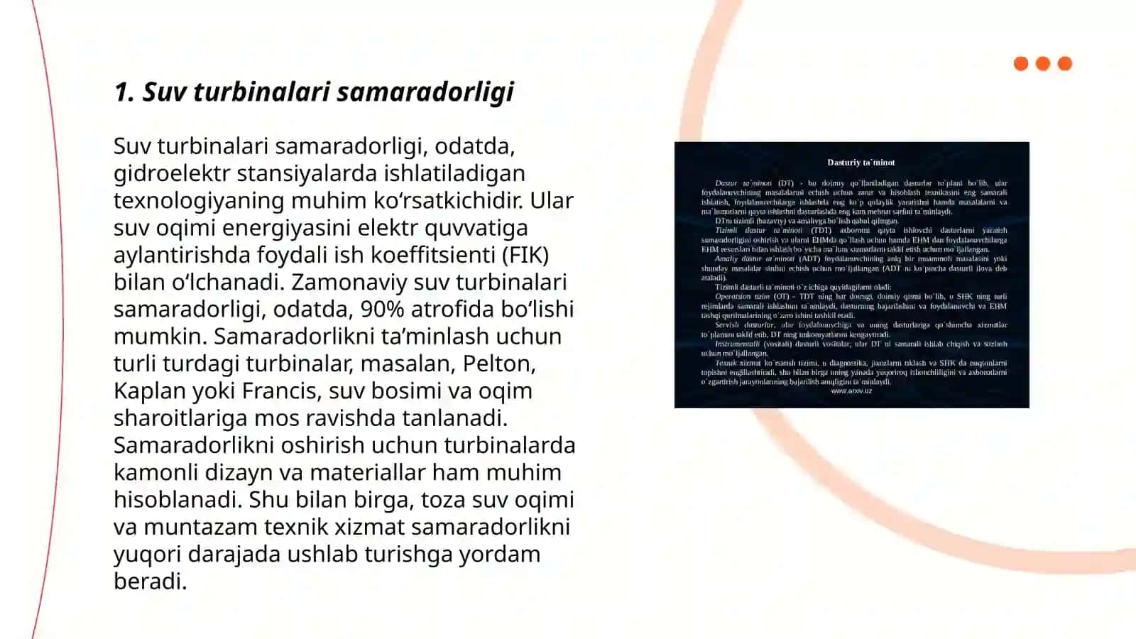 Suv turbinalari samaradorligi 3