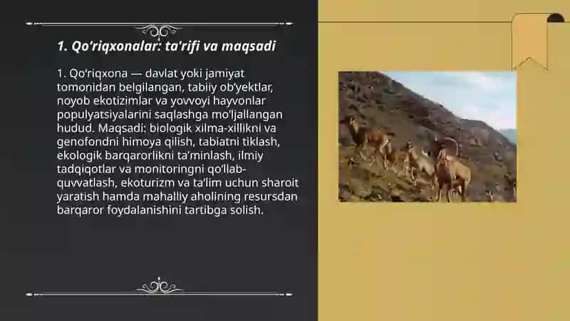 Qoʻriqxona – ta'rifi va maqsadi 3