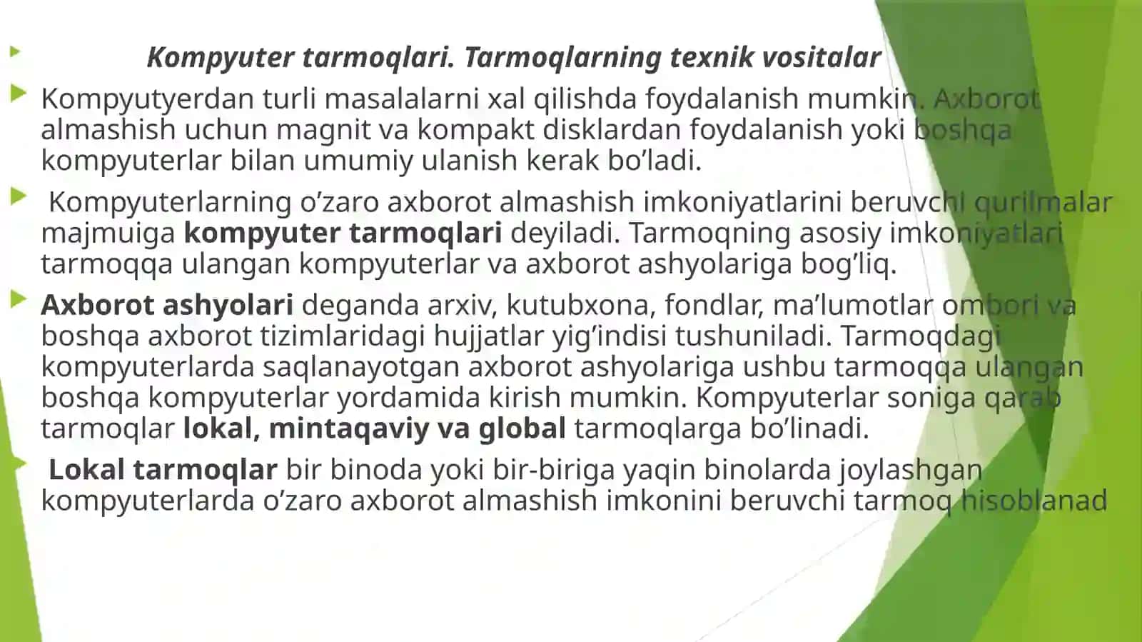 Kompyutertarmoqlari.Tarmoqlarningtexnikvositalar 3