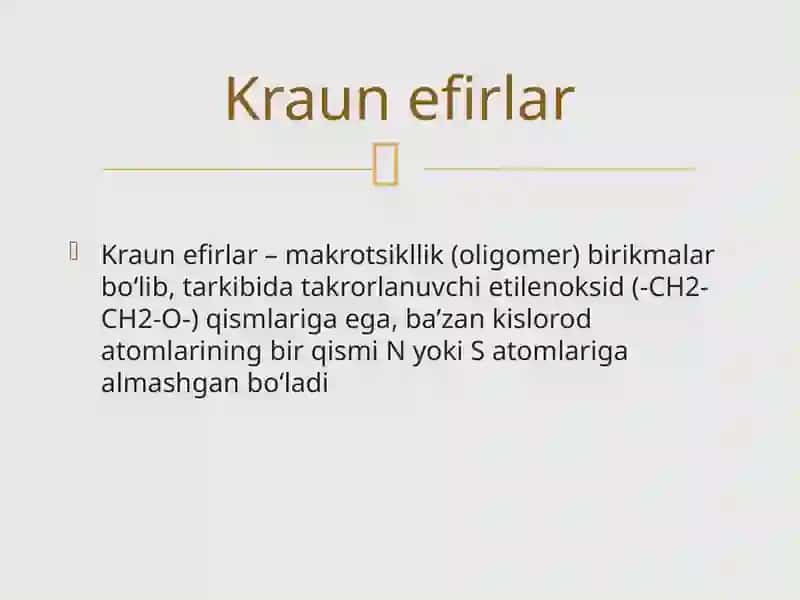 Kraun efirlar-dori vositalari sifatida. 3