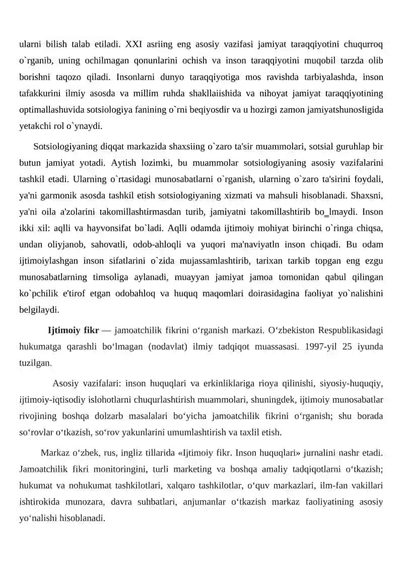 O'zbekiston Respublikasi “Ijtimiy fikr” markazi faoliyati tarixi 3