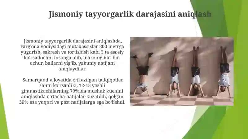 Gimnastika mashqlarini o'rgatish metodikasi 3