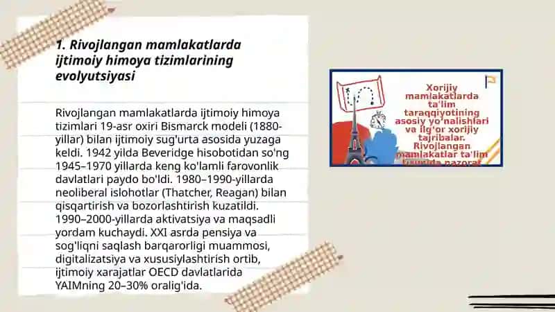 Rivojlangan mamlakatlarda ijtimoiy himoya modellari 3