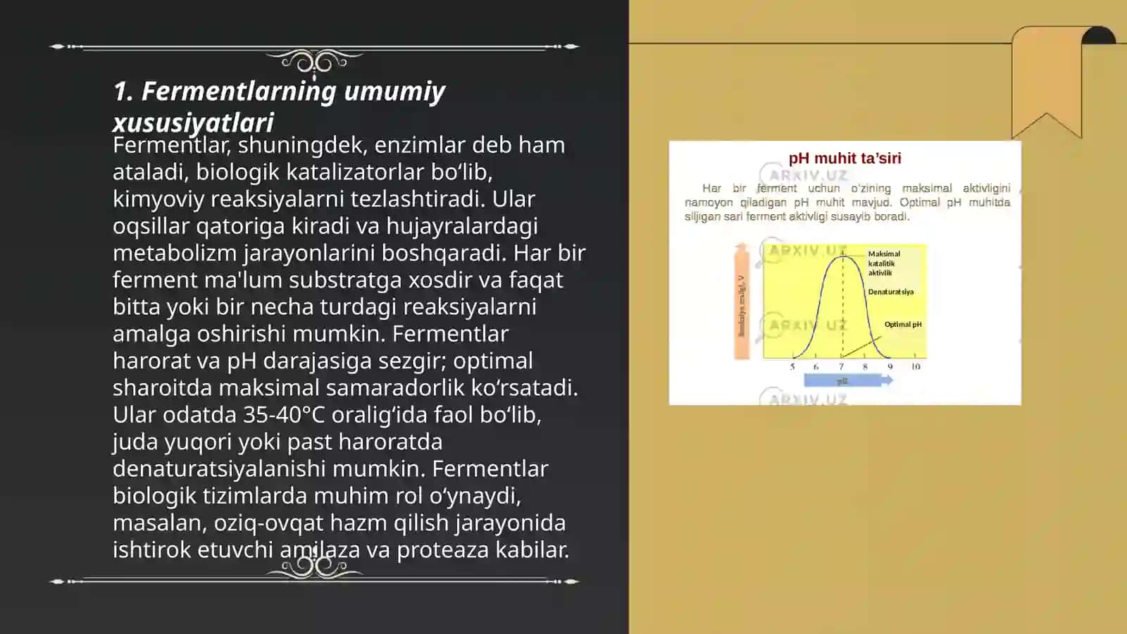 Fermentlarning umumiy xususiyatlari 3