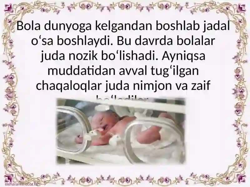 Onalikda va bolalarda hamshiralik parvarishi 3