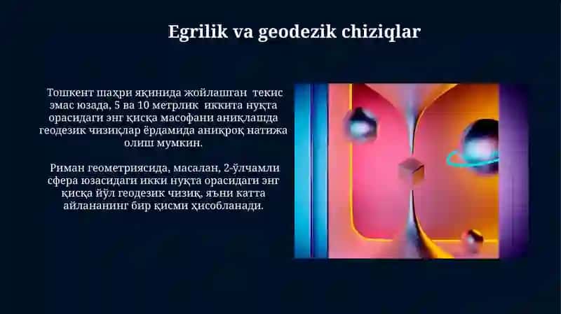 Egrilik va geodezik chiziqlar 3