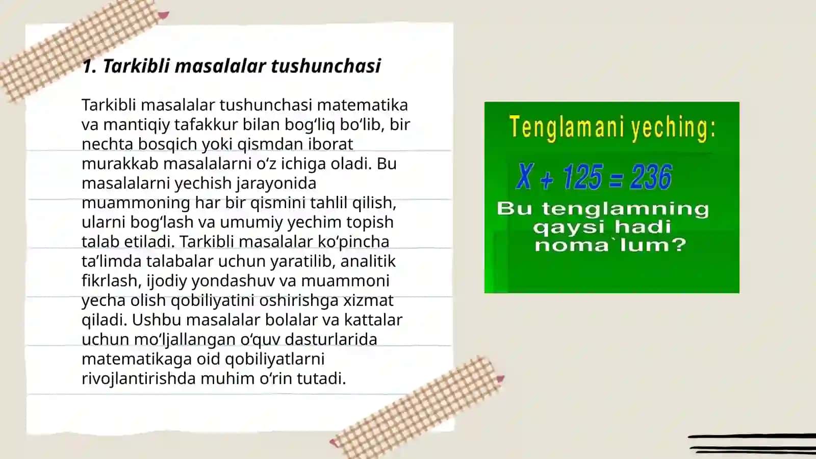 Tarkibli masalalarni o'rgatish metodikasi 3