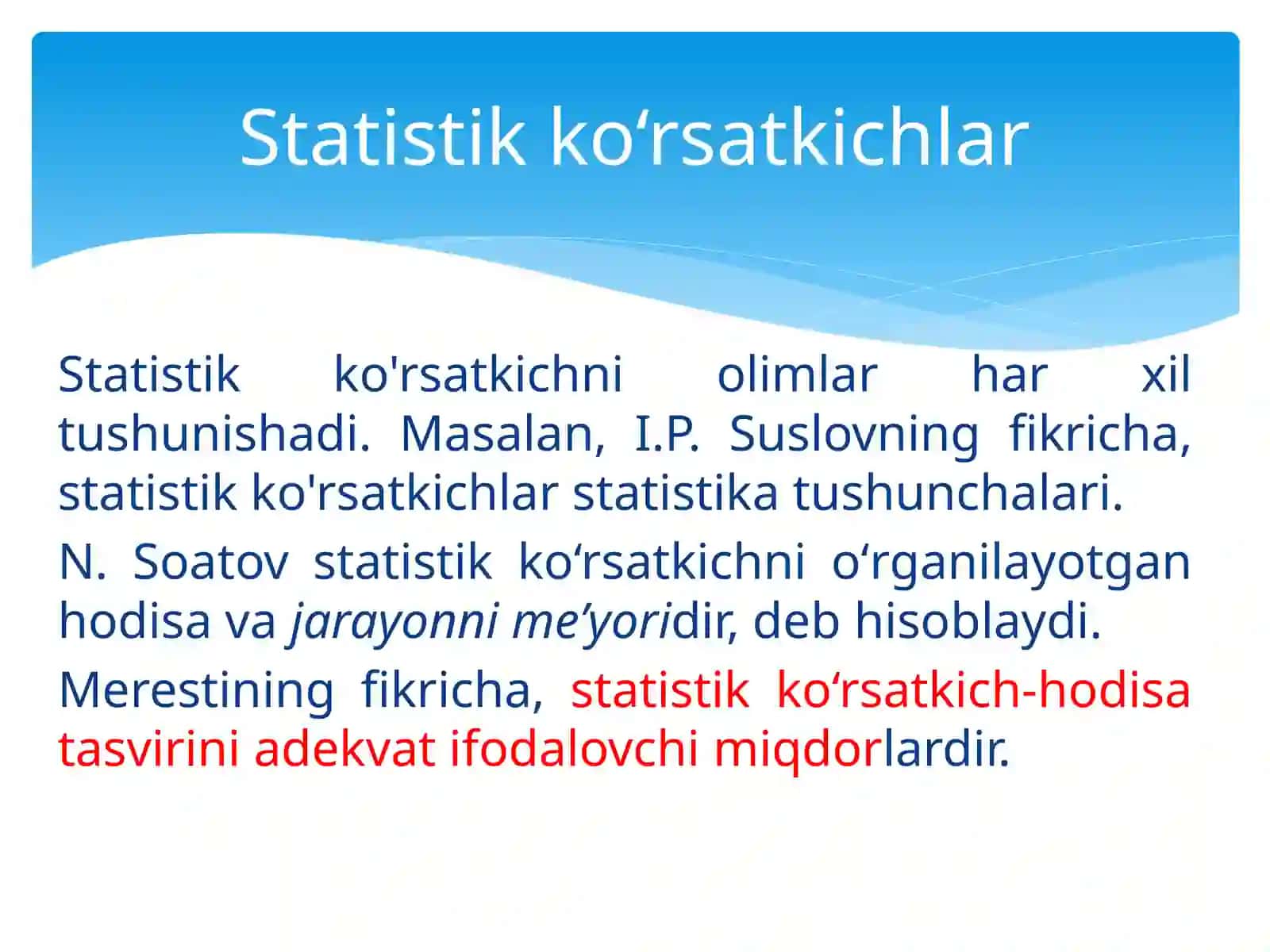 Statistik ko'rsatkichlar 3