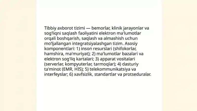 Tibbiy axborot tizimi 3