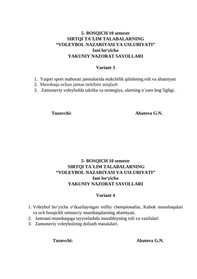 VOLEYBOL NAZARIYASI VA USLUBIYATI 3
