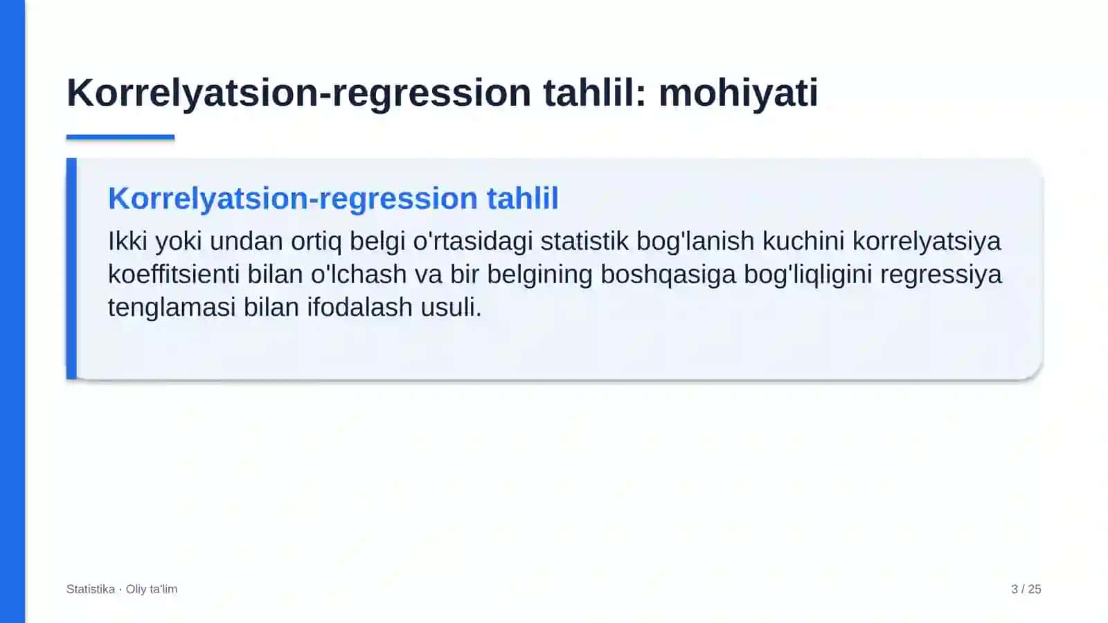 Zargarlik do'konlarida korrelyatsion-regression tahlil 3