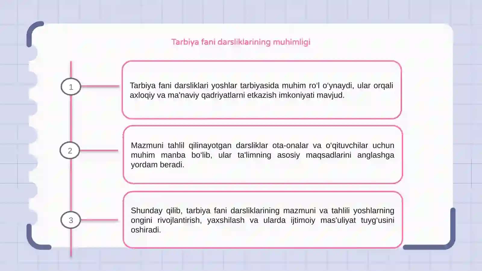 Tarbiya fani darsliklarini mazmunıni tahlil qilish 3
