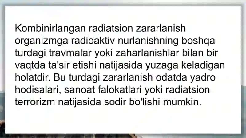 Kombinirlangan radiastion zararlanish 3