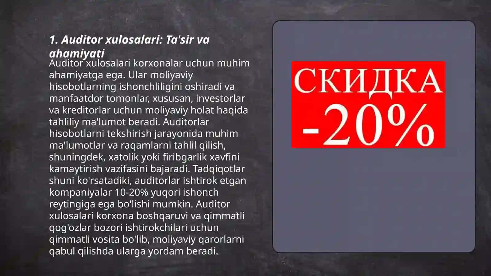 Auditor xulosalari: Ta'sir va ahamiyati 3