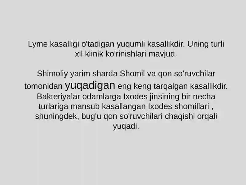 Lyme borreliosisLayme kasalligi 3