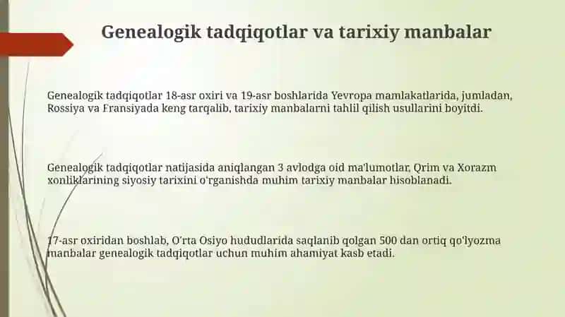 Genealogik tadqiqotlar va tarixiy manbalar 3