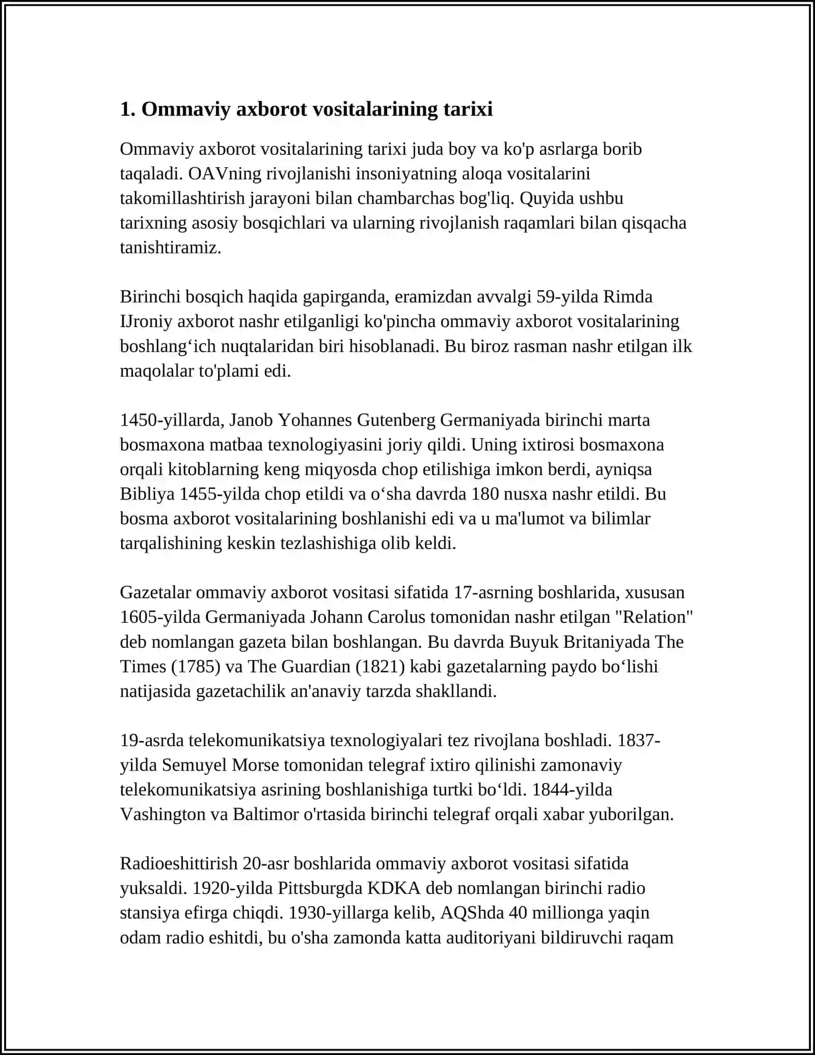 Ommaviy axborot vositalari va media 3