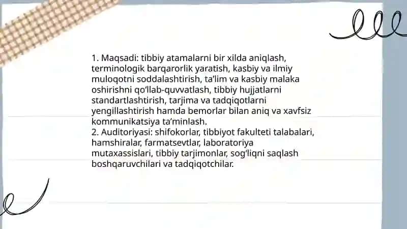 Tibbiy atamalar lugʻatini tuzish 3