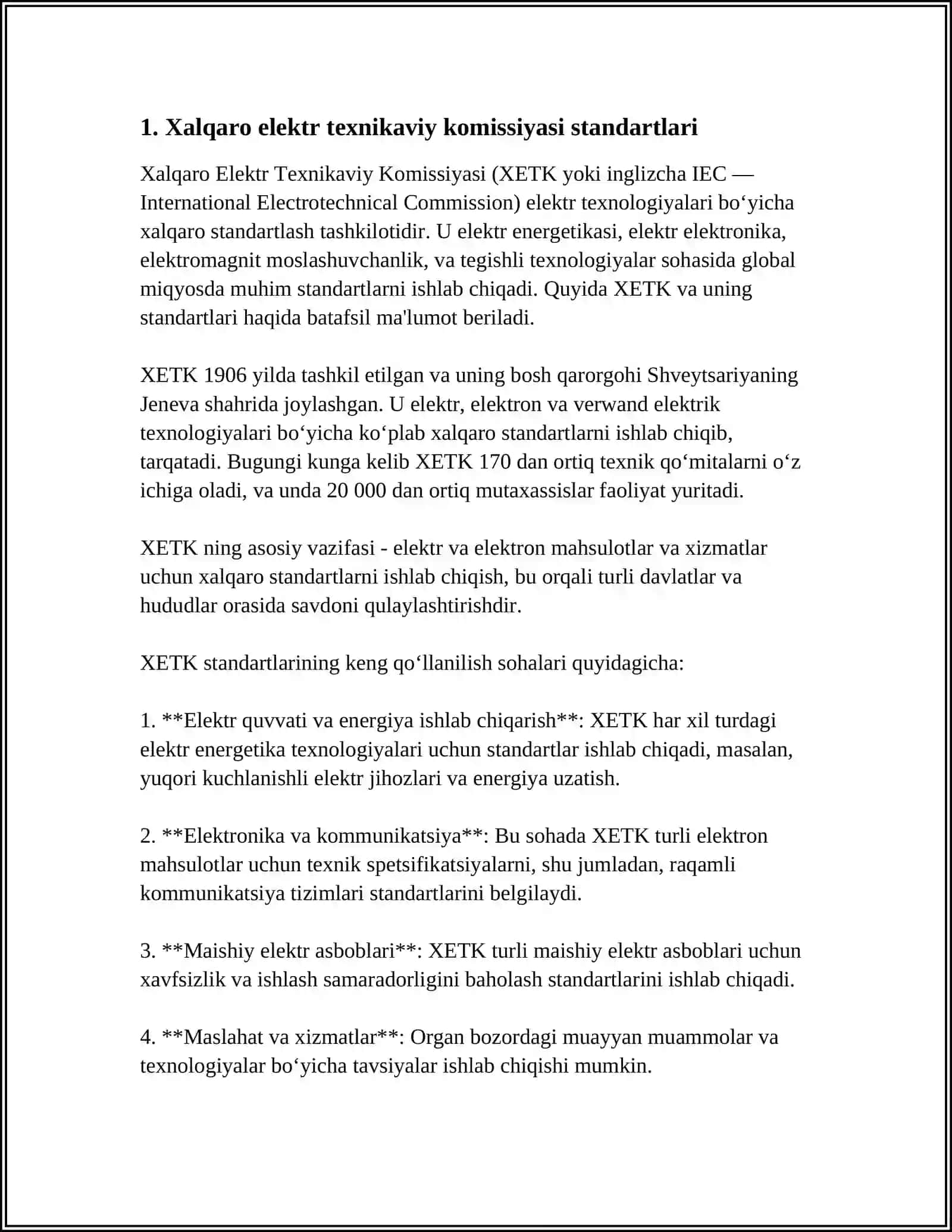 Xalqaro elektr texnikaviy komissiyasi standartlari 3