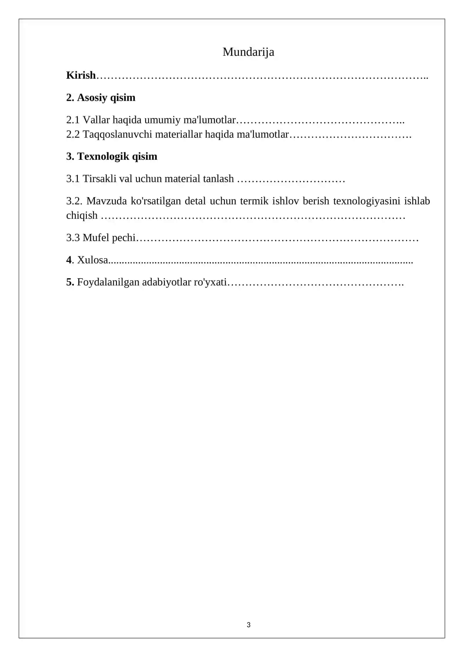 Tirsakli val uchun material tanlov 3