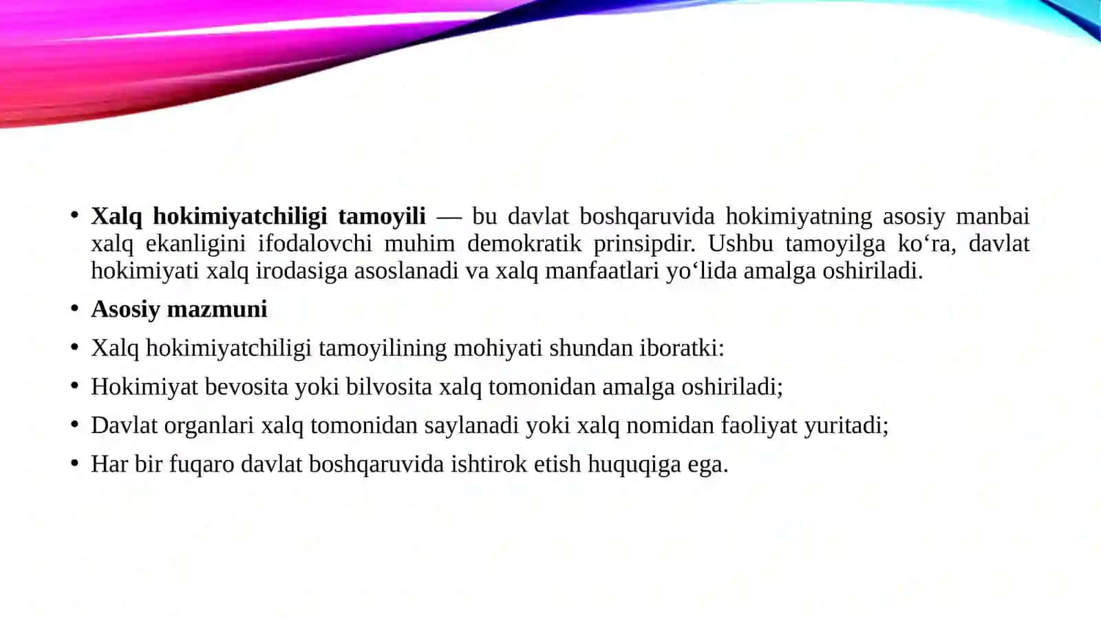 Xalq hokimiyatchiligi tamoyili 3