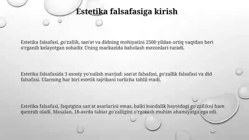Estetika falsafasi 3