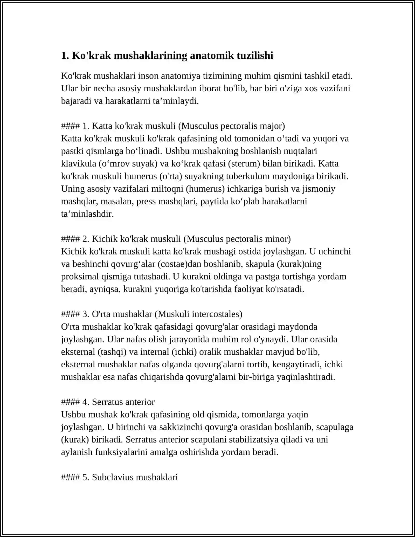 KOʻKRAK MUSHAKLARI VA FASSIYALARI 3