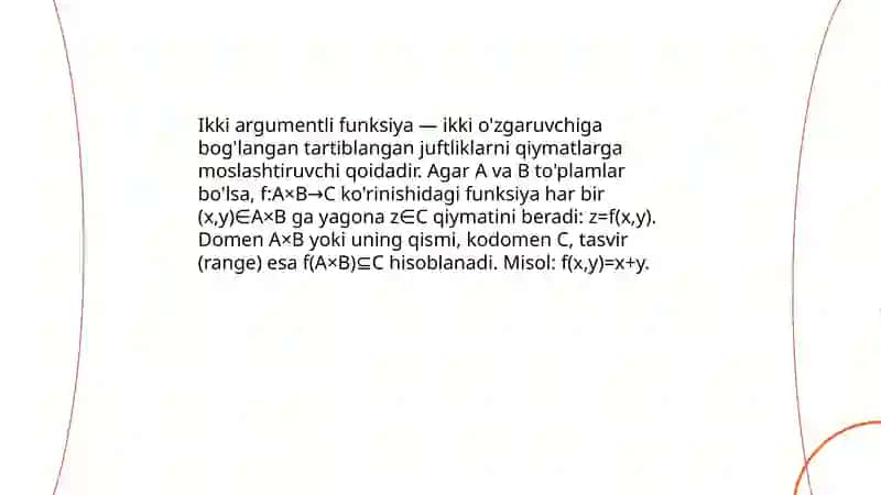 Ikki argumentli funksiya 3