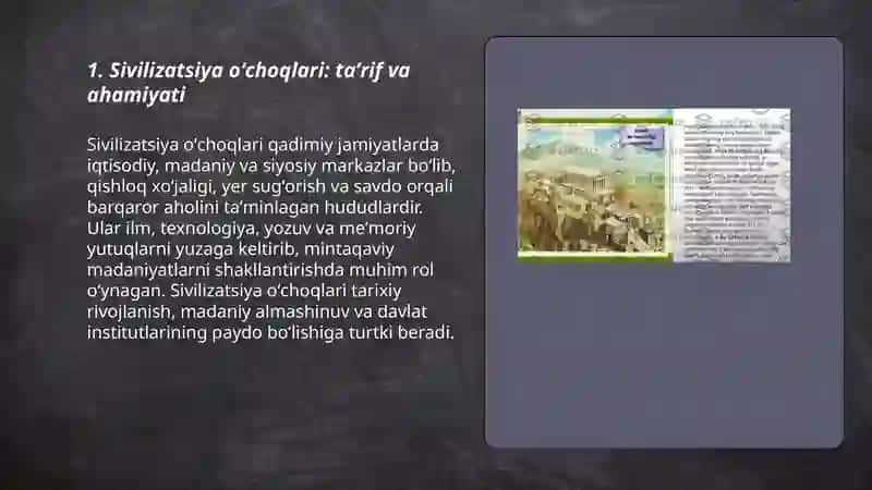 Sivilizatsiya oʻchoqlaridan biri 3