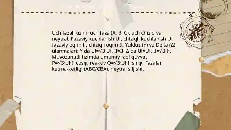 Uch fazali sistema 3