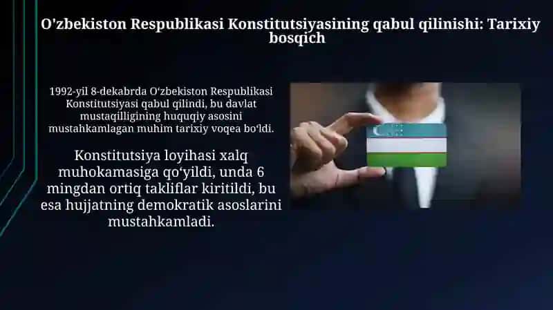 O'zbekiston Respublikasi Konstitutsiyasini qabul qilinishi va yangilanshi 3