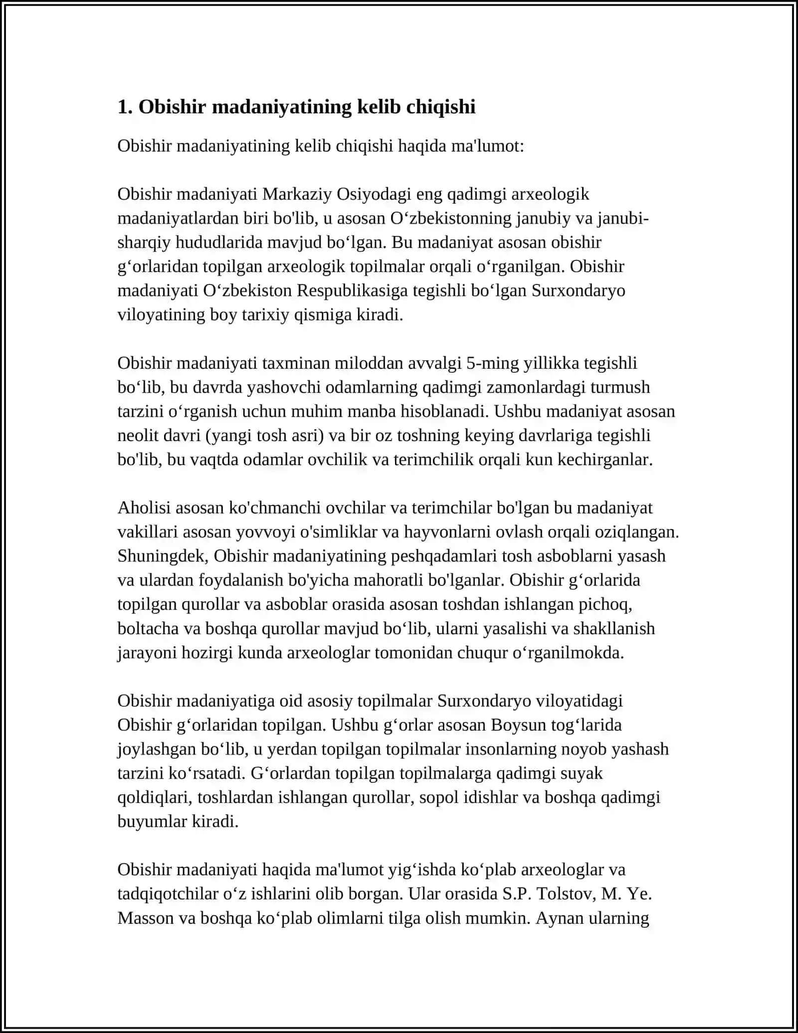 OBISHIR MADANIYATI 3