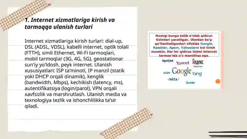 Internet xizmatlari,axborot qidiruv tizimlari bilan ishlash Tursunov Muhammadqodir 3