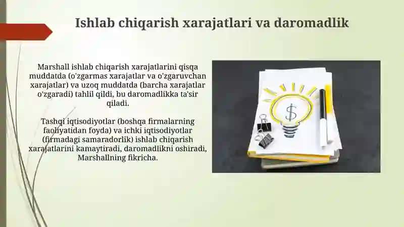 Alfred Marshilning iqtisodiy g'oyalari 3