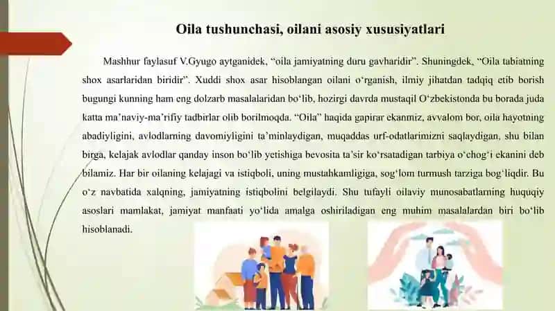 Oila bilan ishlash tamoyillari 3