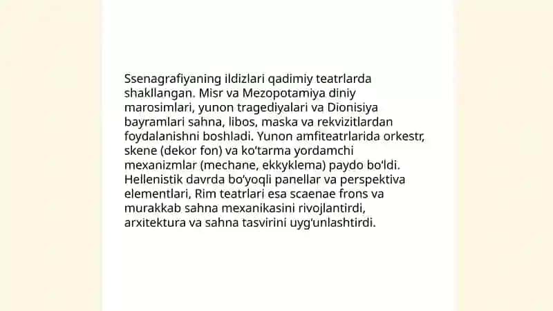 Ssenagrafiyaning yuzaga kelishi 3