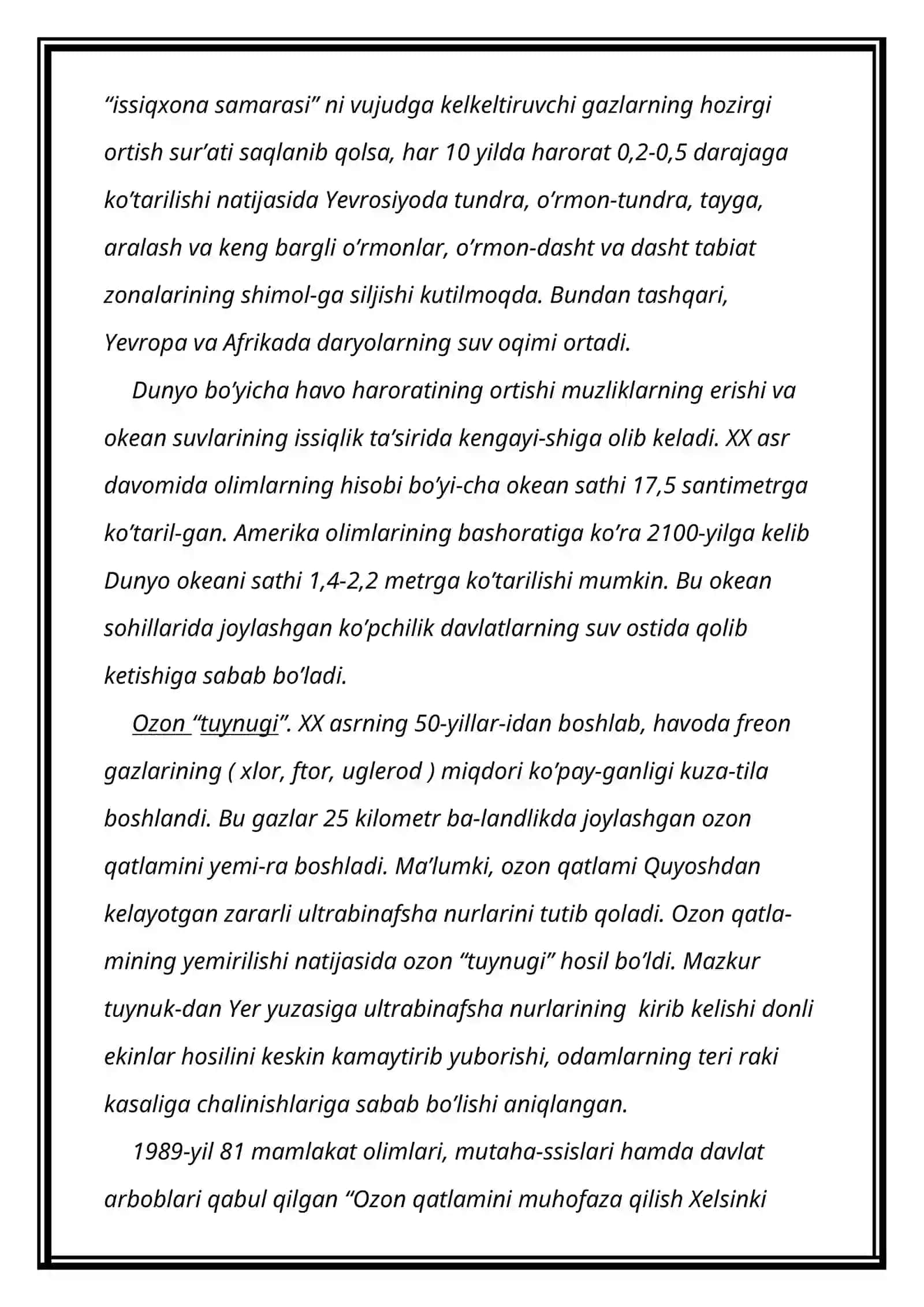 Ekologik muammolar va ularning yechimi 3