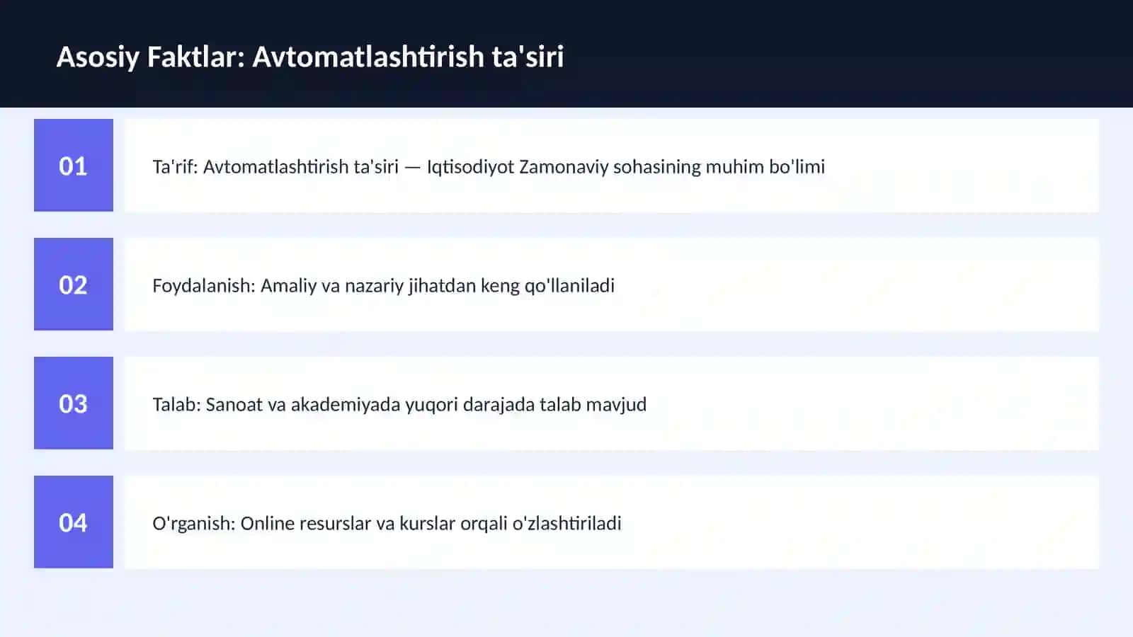 Avtomatlashtirish ta'siri 3