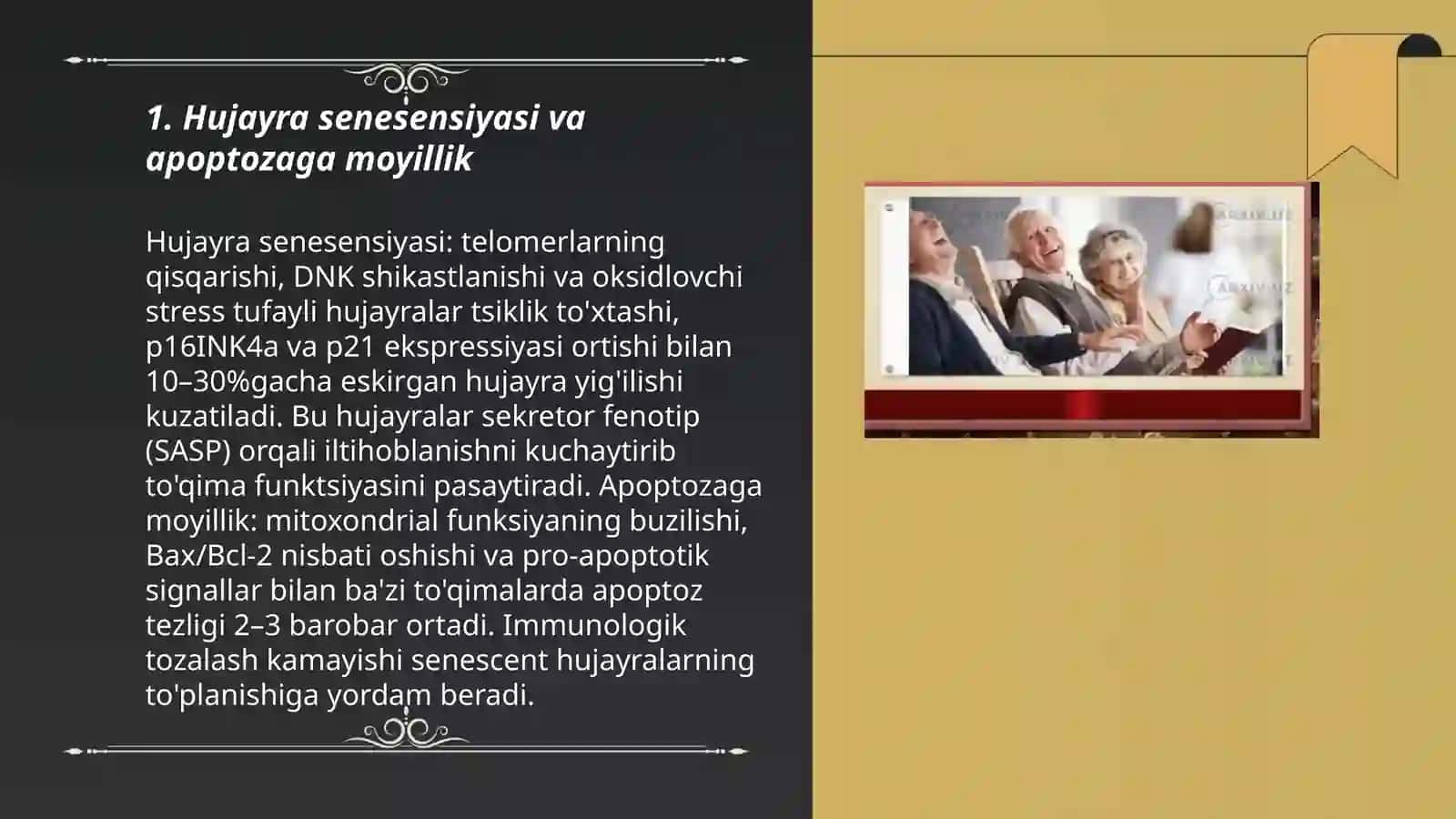 Organizmdagi keksayishdavriga xos oʻzgarishlar 3