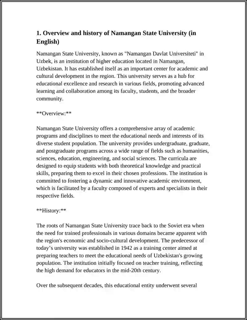 NAMANGAN DAVLAT UNIVERSITETI HAQIDA INGILIZCHA MALUMOTLAR 3