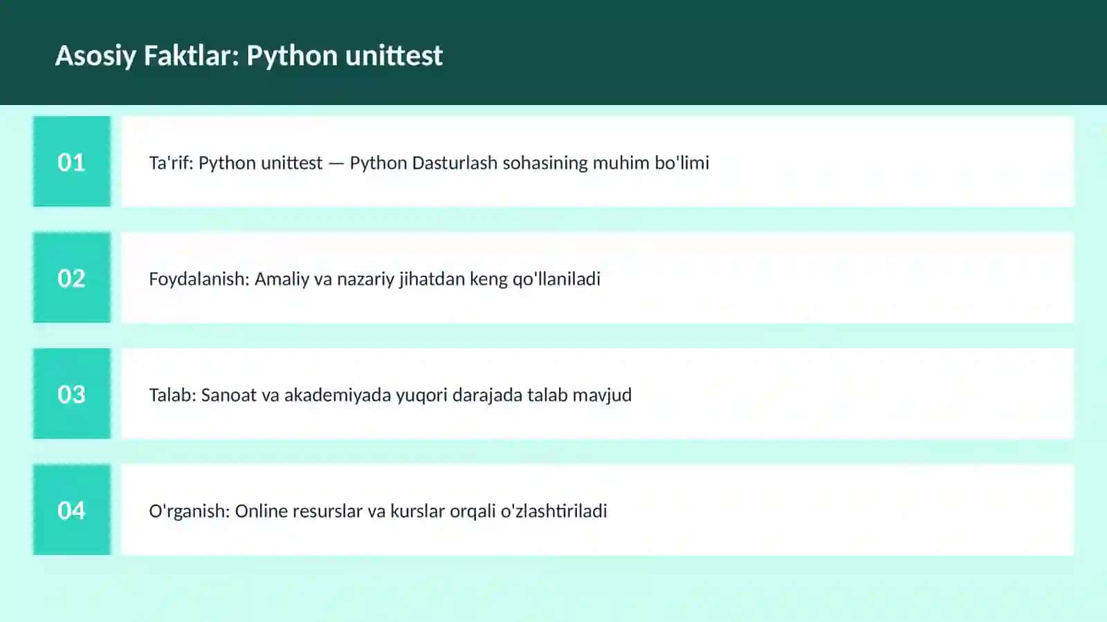 PYTHON DASTURLASH | Python unittest 3