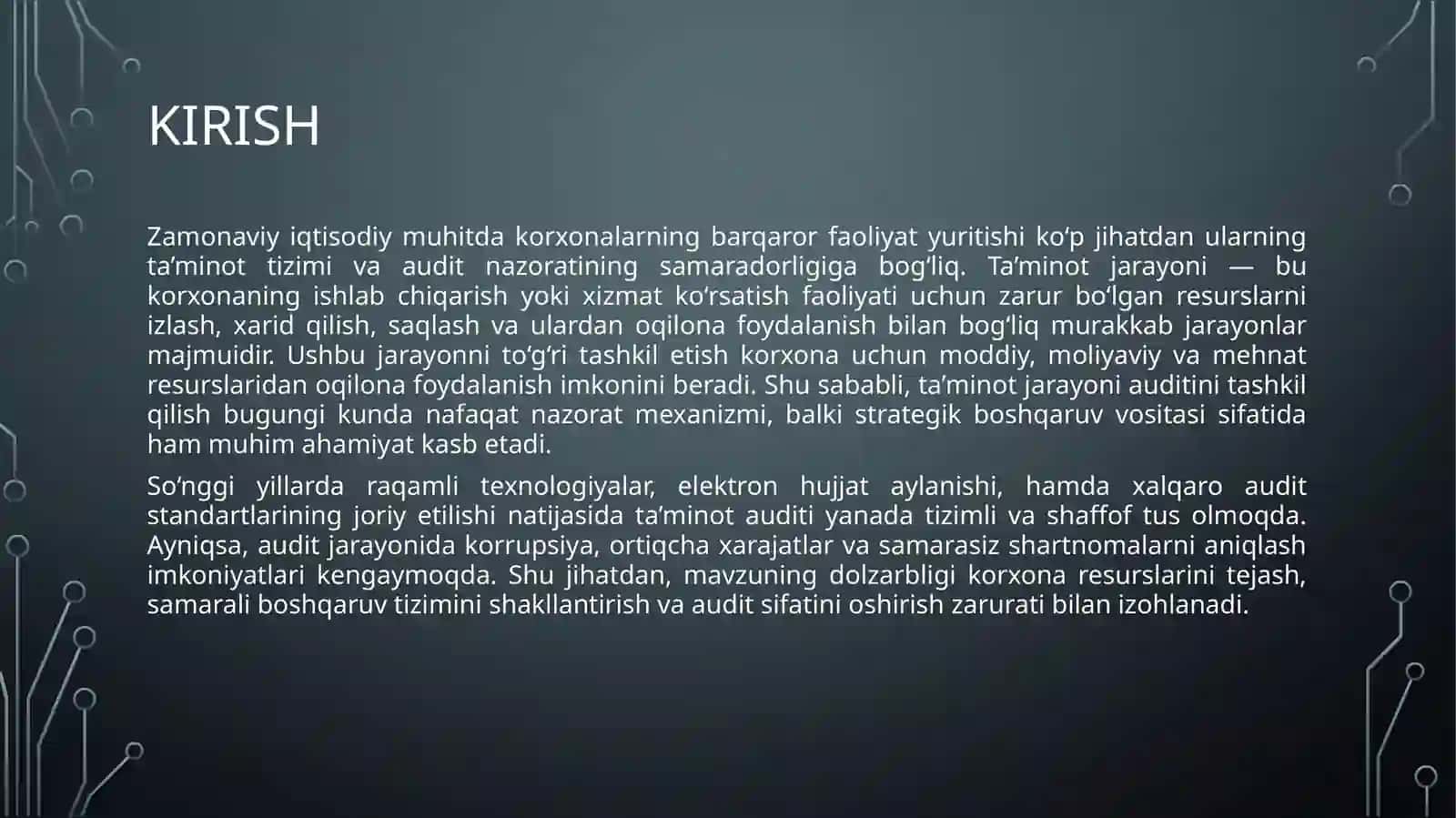 Ta’minot jarayoni auditini tashkil qilish 3