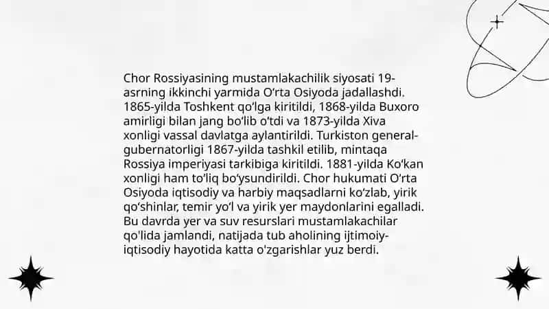 Chor Rassiyasining mustamlakichilik zulmiga qarshi xalq harakati 3