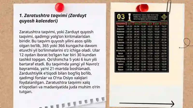 Zaratushtra taqvimi (Zarduyt quyosh kalendari) 3