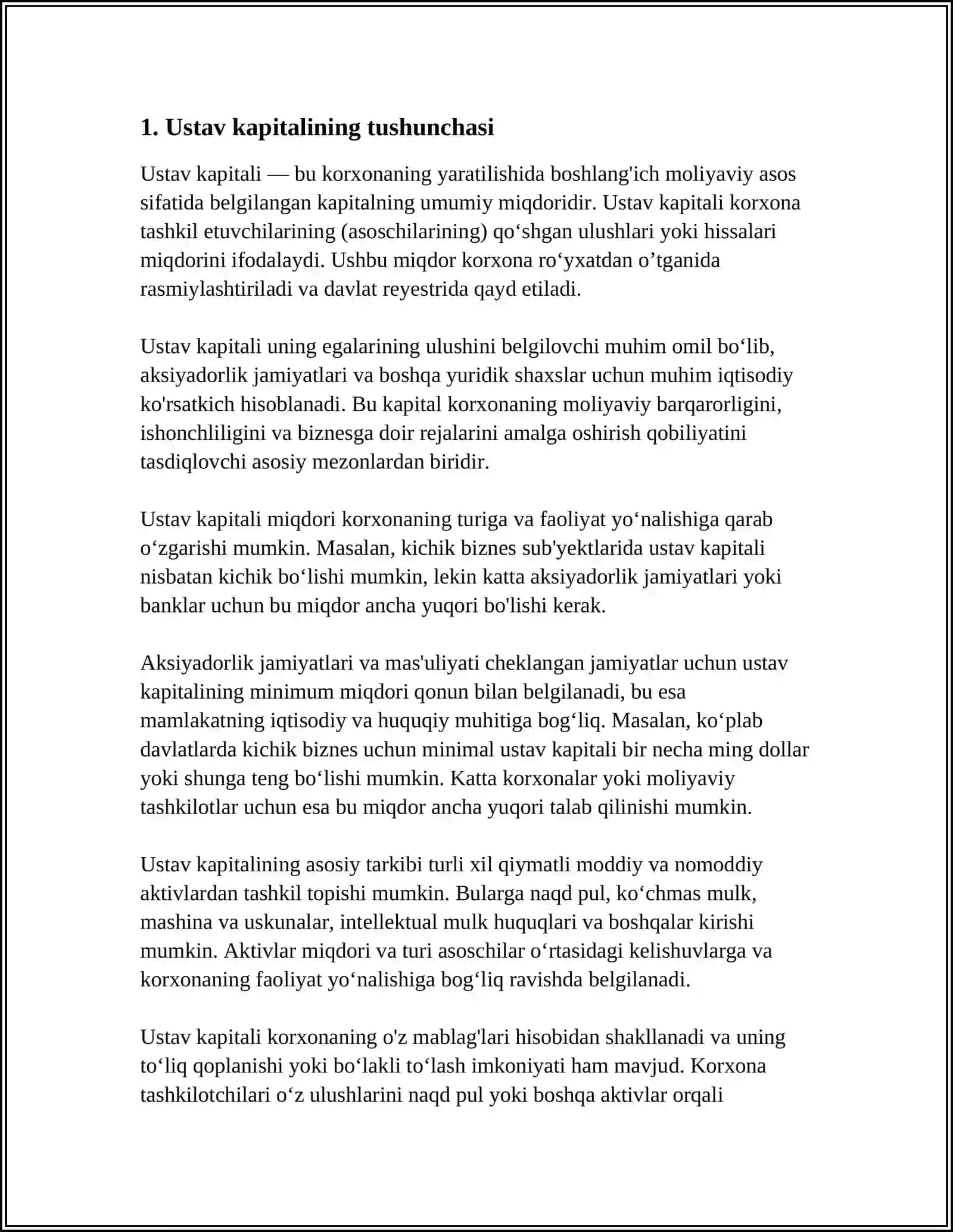 USTAV KAPITALI VA QO‘SHILGGAN KAPITAL HISOBI VA UNING AUDITI 3