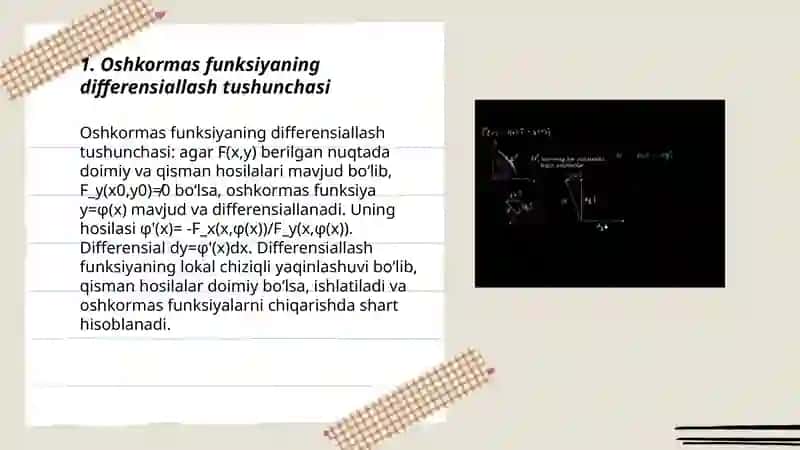 Oshkormas va parametrik funksiyalarni differensiallash 3