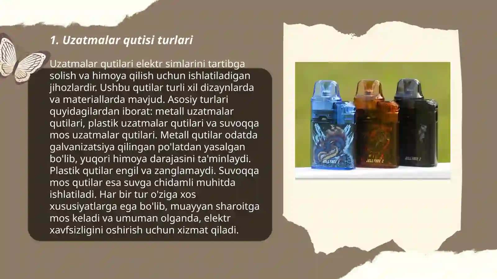 Uzatmalar qutisi va taqsimlash qutisi 3