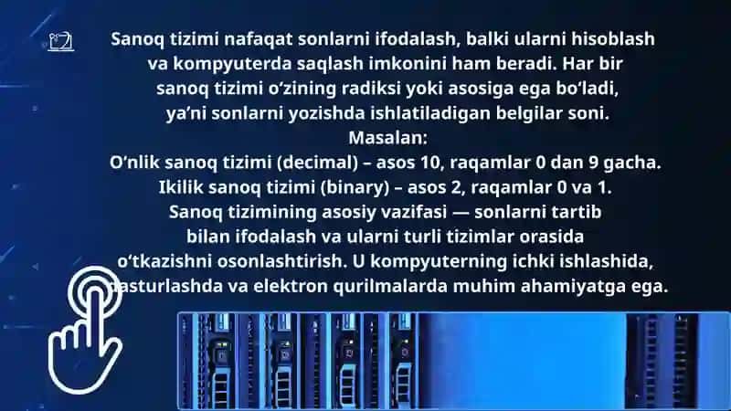 Sanoq tizimi tushunchasi va turlari 3