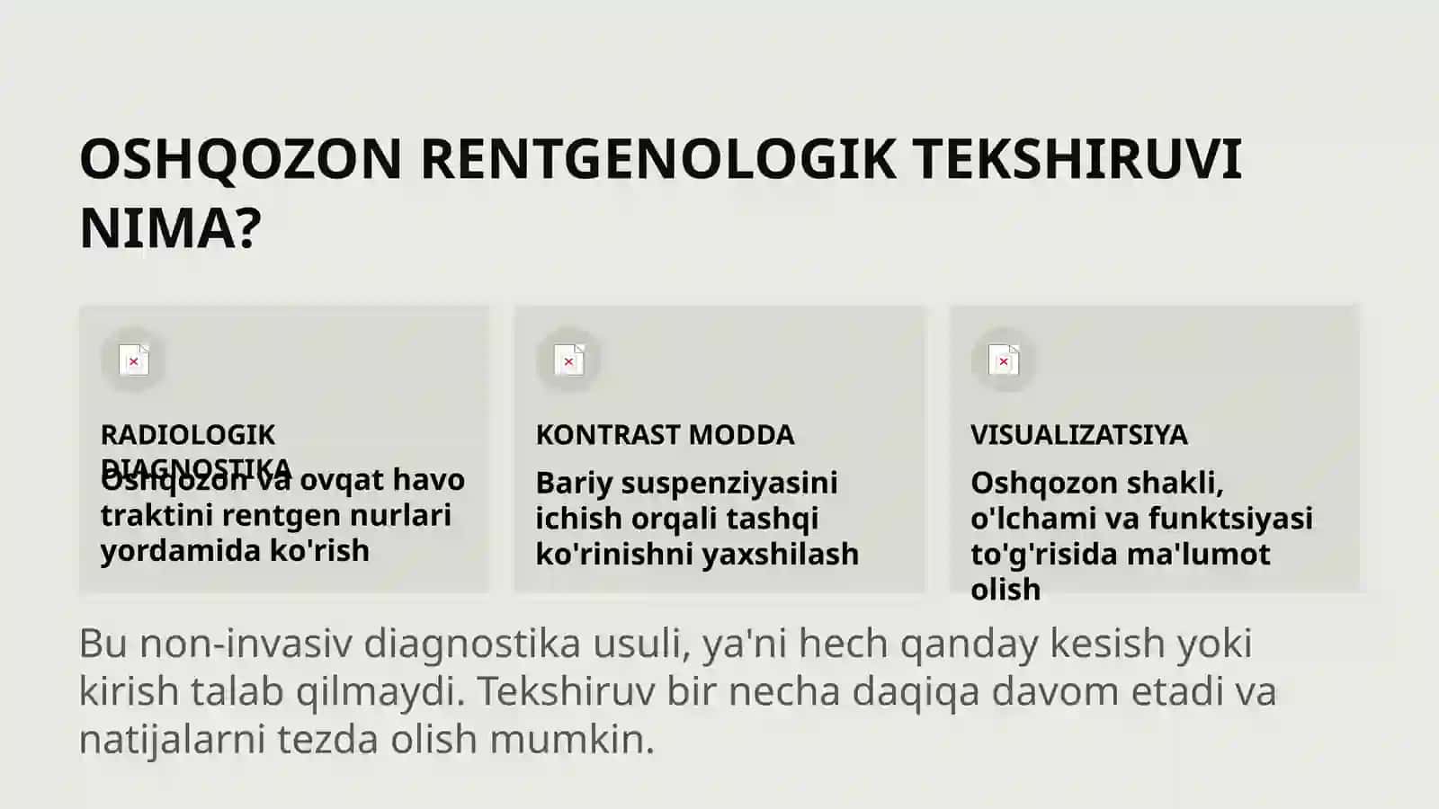 OSHQOZON RENTGENOLOGIK TEKSHIRUVI 3